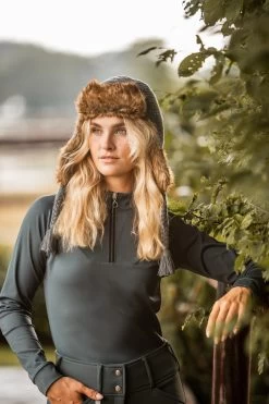 Horze Bea Trapper Hat With Faux Fur -Equestrian Clothing Shop 30866 UDGR 2
