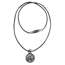 Karlslund Leather Necklace With Rustic Icelandic Horse