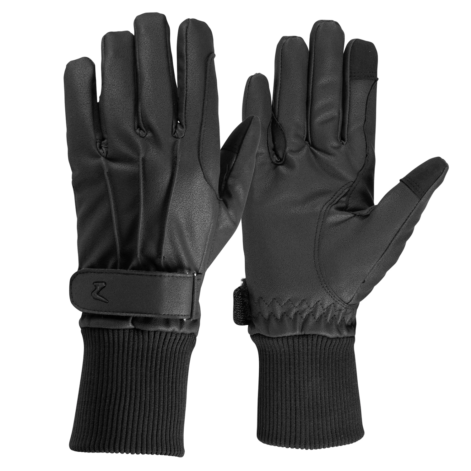 Horze PU Leather Fleece-Lined Riding Gloves 1 Horze PU Leather Fleece-Lined Riding Gloves