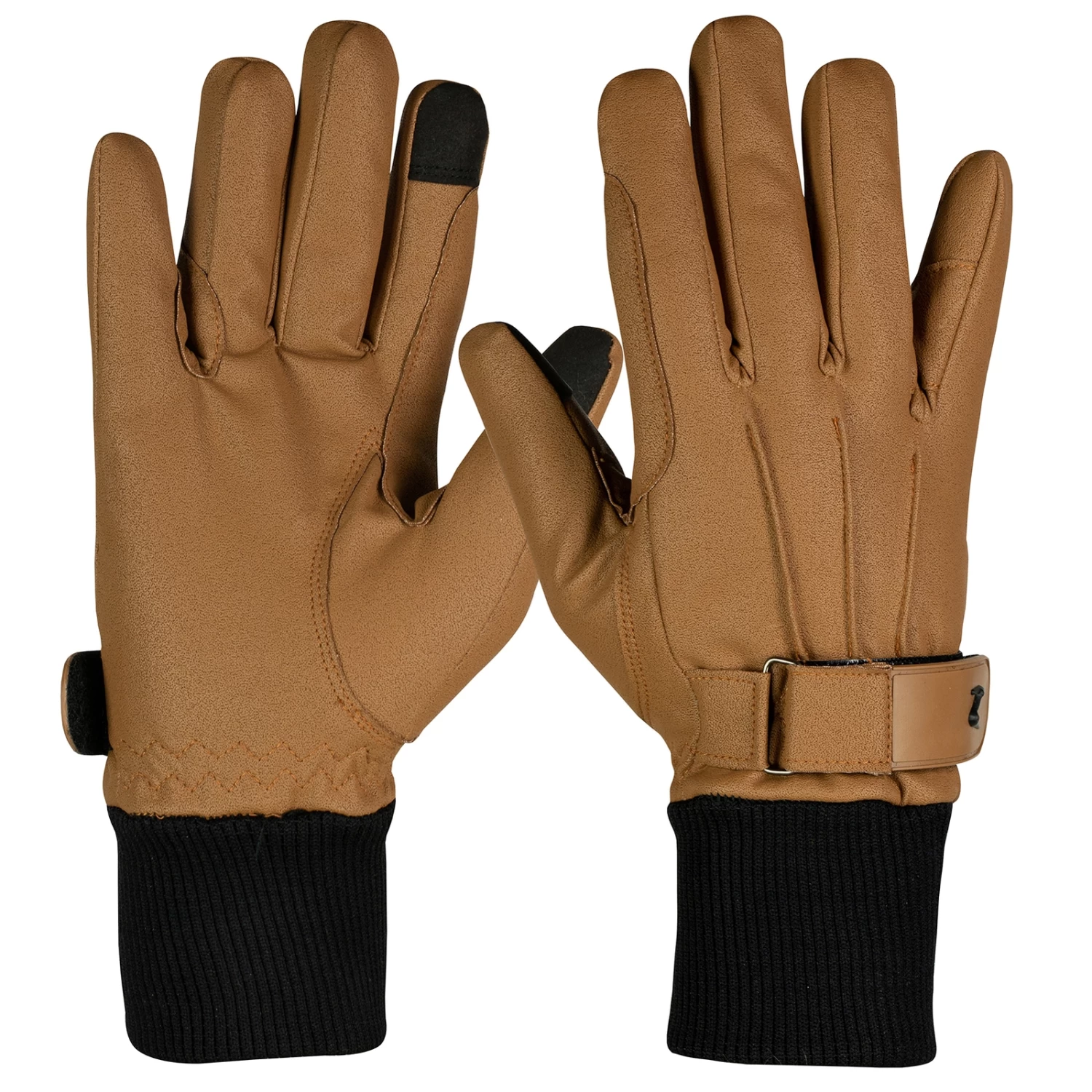 Horze PU Leather Fleece-Lined Riding Gloves 2 Horze PU Leather Fleece-Lined Riding Gloves - Image 2