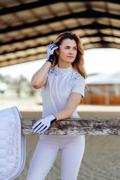 Horze Edina Women's Printed Riding Gloves 39 Horze Edina Women's Printed Riding Gloves -Equestrian Clothing Shop 31729 ohpu 05