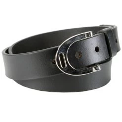 Mink Horse Classic Leather Belt With Large Stirrup Buckle