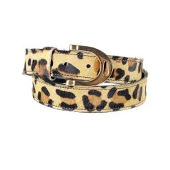Mink Horse Print Belt With Stirrup Buckle