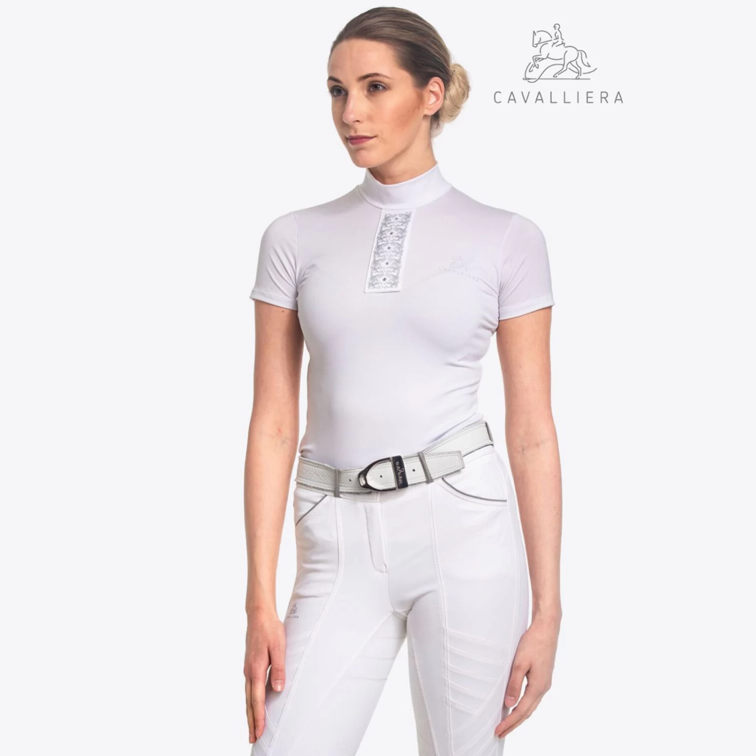 Cavalliera Silver Pop Short Sleeve Riding Show Shirt 1 Cavalliera Silver Pop Short Sleeve Riding Show Shirt
