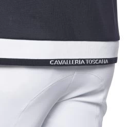 Cavalleria Toscana Jersey Piquet Men's Short Sleeve Competition Polo -Equestrian Clothing Shop 334882 DB 3