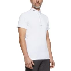 Cavalleria Toscana Jersey Piquet Men's Short Sleeve Competition Polo -Equestrian Clothing Shop 334882 WH 2
