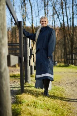 Horze Hazel Women's Long Raincoat With Slits -Equestrian Clothing Shop 33503 vdb 08