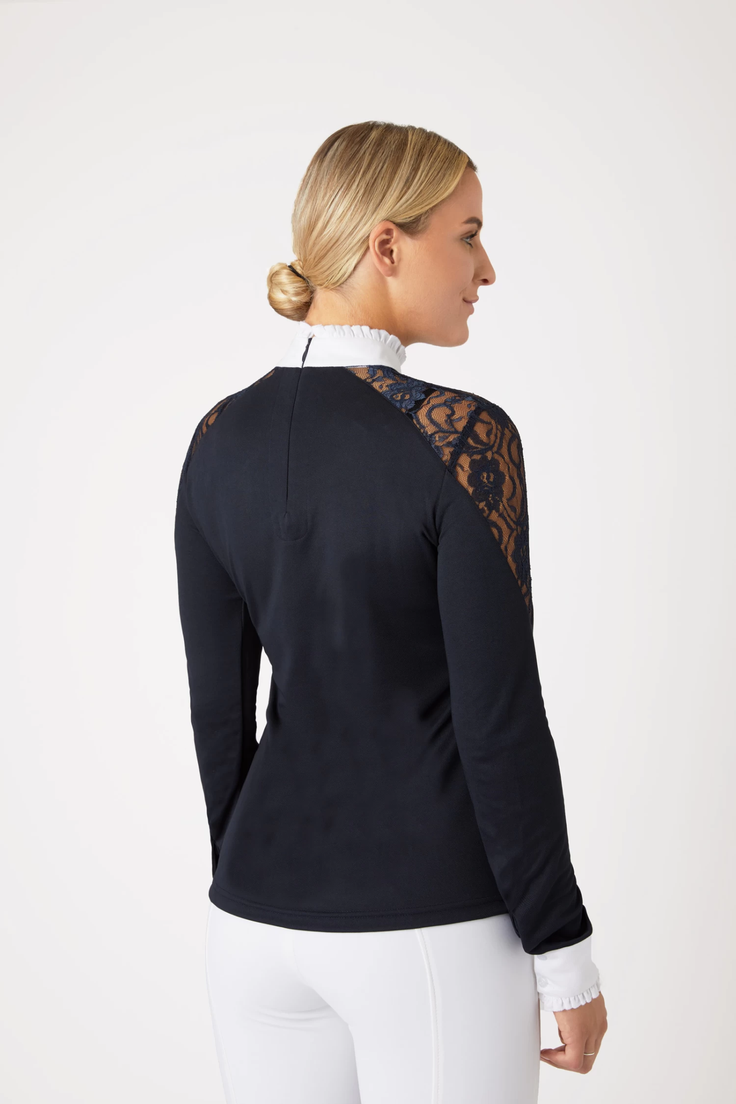 Horze Sylvie Women's Long Sleeve Lace Show Shirt 4 Horze Sylvie Women's Long Sleeve Lace Show Shirt - Image 4