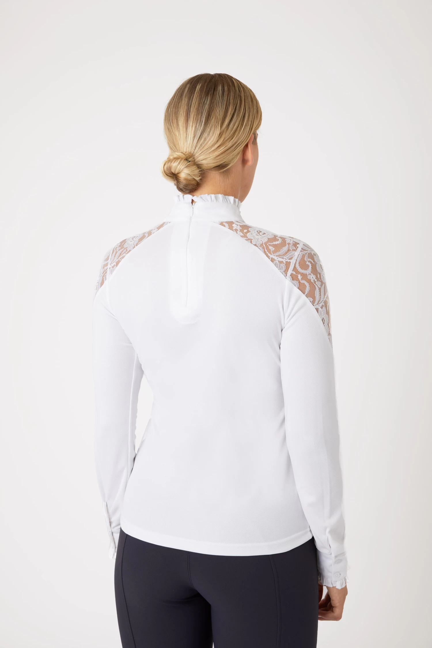 Horze Sylvie Women's Long Sleeve Lace Show Shirt 11 Horze Sylvie Women's Long Sleeve Lace Show Shirt - Image 11