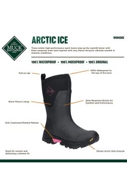 Muck Boot Ladies Arctic Ice AG Tall 30 Muck Boot Ladies Arctic Ice AG Tall -Equestrian Clothing Shop 335788 BL PI 8