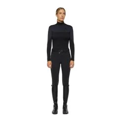 Cavalleria Toscana Women's Tech Wool Velvet Logo Turtleneck