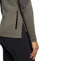 Cavalleria Toscana Women's Tech Wool Velvet Logo Turtleneck -Equestrian Clothing Shop 336845 G 5