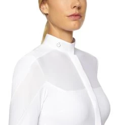 Cavalleria ToscanaWomen's Textured Jersey Competition Shirt -Equestrian Clothing Shop 336846 WH 4