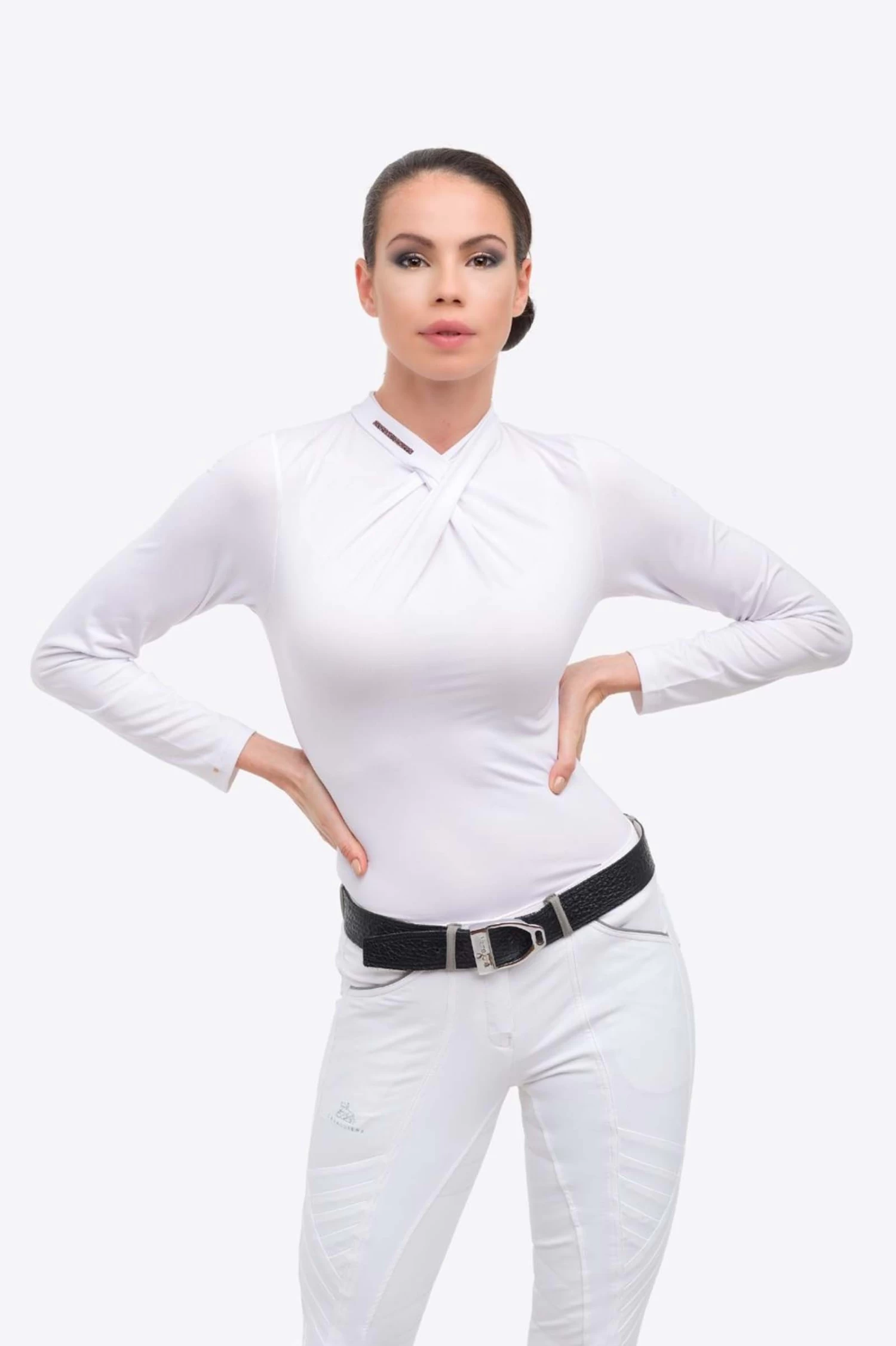 Cavalliera Rose Gold Chic Women's Long Sleeve Show Shirt 2 Cavalliera Rose Gold Chic Women's Long Sleeve Show Shirt - Image 2