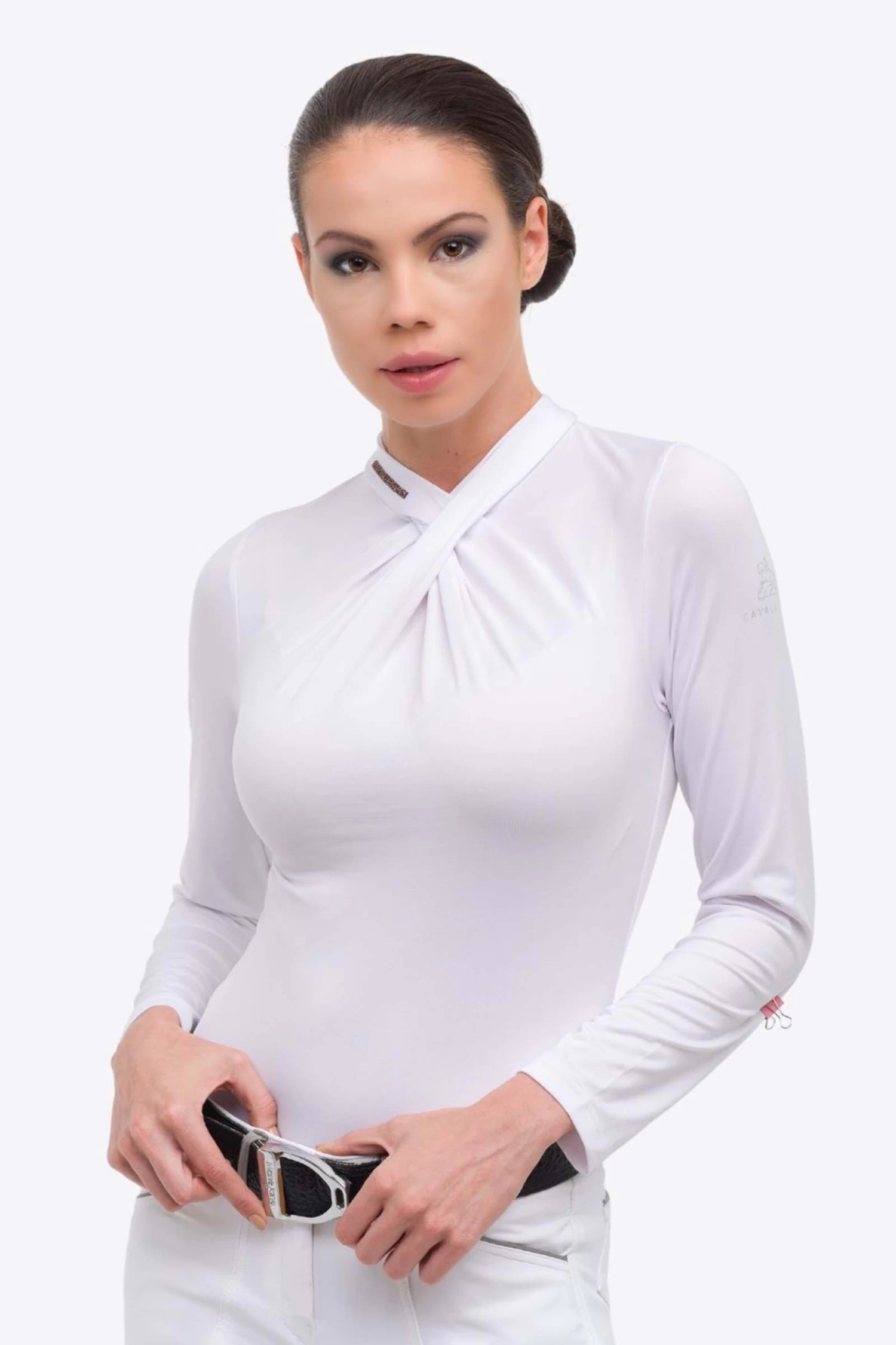 Cavalliera Rose Gold Chic Women's Long Sleeve Show Shirt 3 Cavalliera Rose Gold Chic Women's Long Sleeve Show Shirt - Image 3