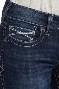 Ariat Clarissa Women's Mid Ride Straight Leg Jeans -Equestrian Clothing Shop 341138 DNB 5