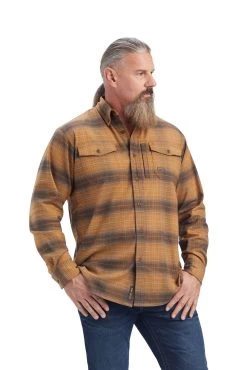 Ariat Men's Rebar Flannel DuraStretch Longsleeve Work Shirt -Equestrian Clothing Shop 344569 SLBR 1