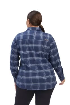Ariat Rebar Flannel DuraStretch Women's Longsleeve Work Shirt -Equestrian Clothing Shop 344573 DB 2