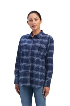 Ariat Rebar Flannel DuraStretch Women's Longsleeve Work Shirt -Equestrian Clothing Shop 344573 DB 3