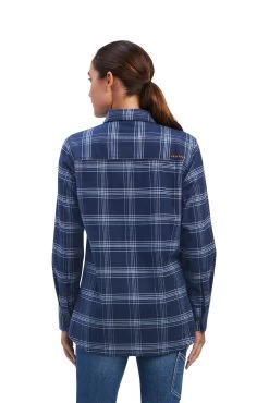 Ariat Rebar Flannel DuraStretch Women's Longsleeve Work Shirt -Equestrian Clothing Shop 344573 DB 4
