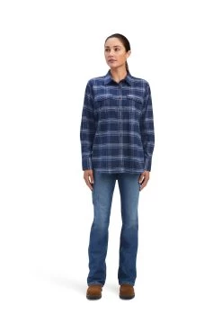 Ariat Rebar Flannel DuraStretch Women's Longsleeve Work Shirt -Equestrian Clothing Shop 344573 DB 7