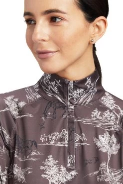 Ariat Women's Lowell 2.0 1/4 Zip Baselayer -Equestrian Clothing Shop 344918 BKBR 03