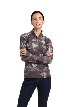 Ariat Women's Lowell 2.0 1/4 Zip Baselayer -Equestrian Clothing Shop 344918 BKBR 04