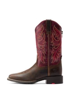 Ariat Round Up Back Zip Women's Western Boots -Equestrian Clothing Shop 345199 DBR PI 04