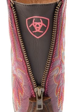 Ariat Round Up Back Zip Women's Western Boots -Equestrian Clothing Shop 345199 DBR PI 06