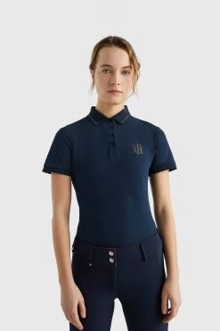 Tommy Hilfiger Equestrian Rhinestone Women's Polo Shirt -Equestrian Clothing Shop 345425 DB 04
