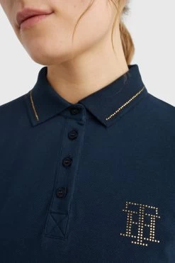 Tommy Hilfiger Equestrian Rhinestone Women's Polo Shirt -Equestrian Clothing Shop 345425 DB 05