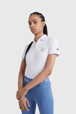 Tommy Hilfiger Equestrian Rhinestone Women's Polo Shirt -Equestrian Clothing Shop 345425 WH 04