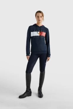 Tommy Hilfiger Equestrian Tommy Flag Performance Women's Hoodie -Equestrian Clothing Shop 345439 DB 04