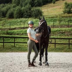 Horze Aubrey High Waist Breeches For Women With Silicone Knee Patch -Equestrian Clothing Shop 36083 BKGR 4