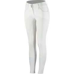 Horze Aubrey High Waist Breeches For Women With Silicone Knee Patch -Equestrian Clothing Shop 36083 WH 2