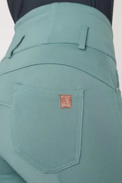 Horze Tara High Waist Silicone Knee Patch Breeches For Women -Equestrian Clothing Shop 36092 alb 05