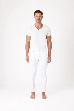 Horze Grand Prix Men's Silicone Knee Patch Breeches -Equestrian Clothing Shop 36262 wh 03