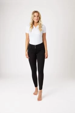 Horze Daniela Women's Leather Knee Patch Breeches -Equestrian Clothing Shop 36621 BL 3