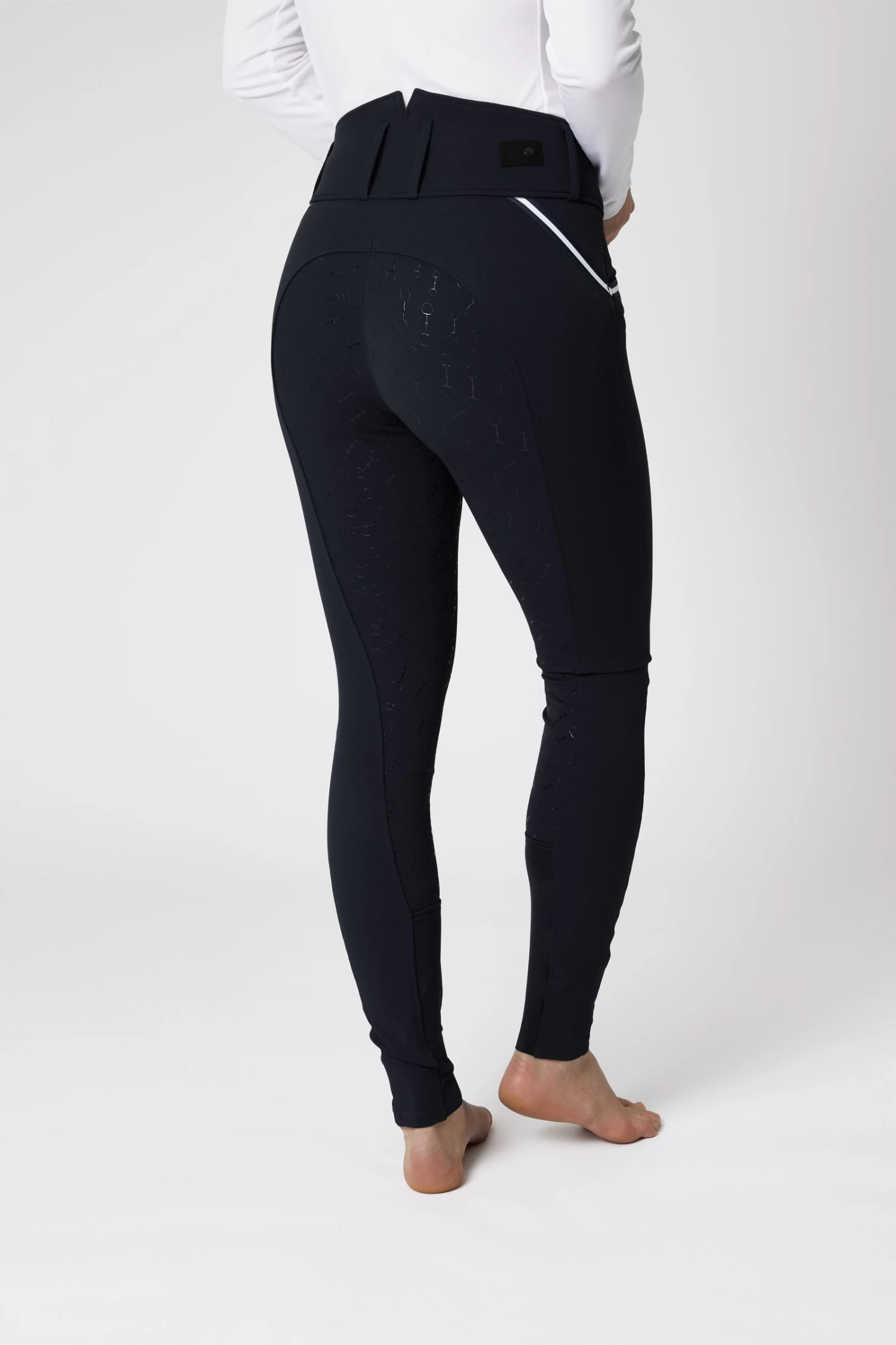 Horze Della High Waist Silicone Full Seat Breeches With Piping For Woman 2 Horze Della High Waist Silicone Full Seat Breeches With Piping For Woman - Image 2