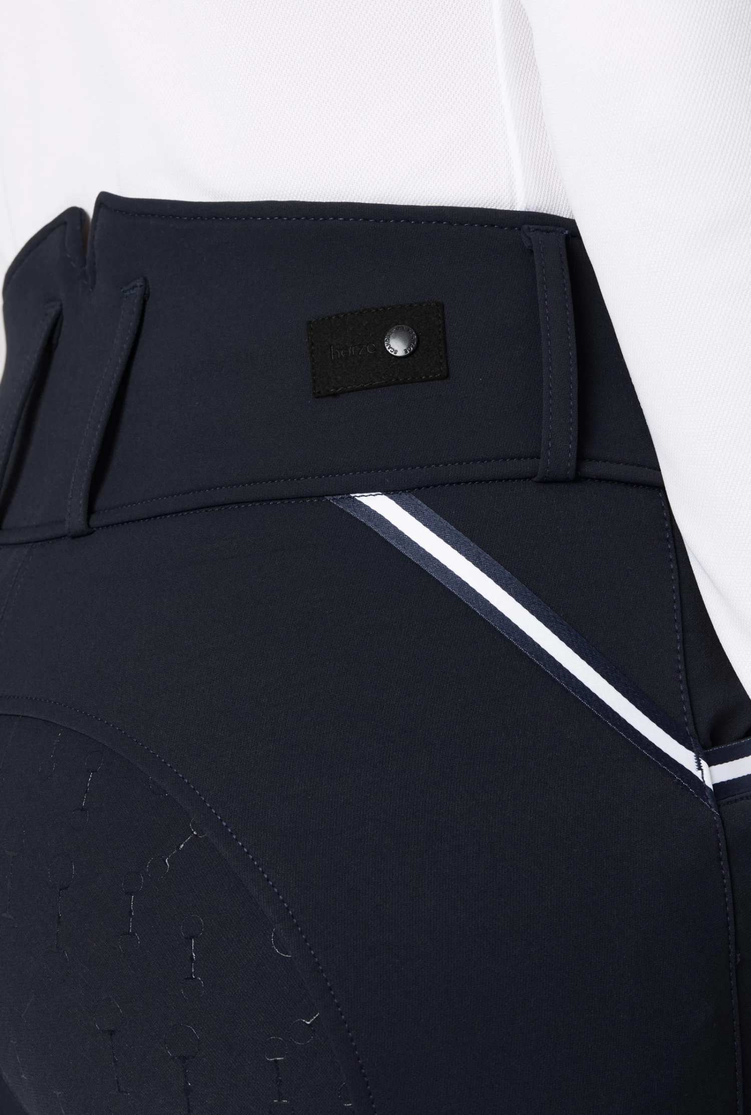 Horze Della High Waist Silicone Full Seat Breeches With Piping For Woman 6 Horze Della High Waist Silicone Full Seat Breeches With Piping For Woman - Image 6