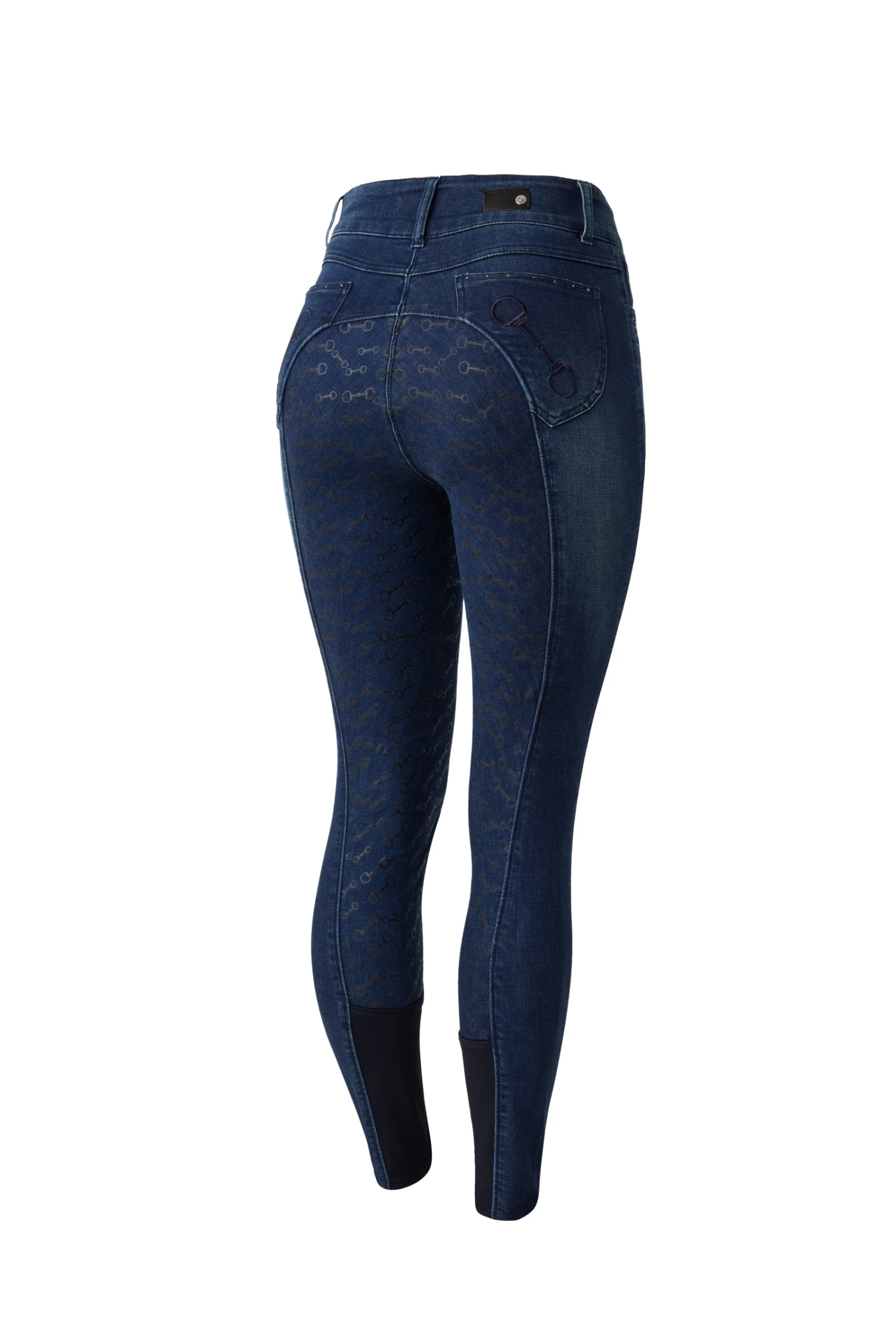 Horze Kaia Denim Silicone Full Seat Breeches With Crystals 1 Horze Kaia Denim Silicone Full Seat Breeches With Crystals