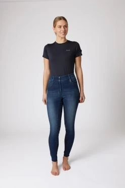 Horze Kaia Denim Silicone Full Seat Breeches With Crystals 9 Horze Kaia Denim Silicone Full Seat Breeches With Crystals -Equestrian Clothing Shop 36684 DNB 3