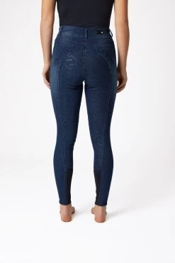 Horze Kaia Denim Silicone Full Seat Breeches With Crystals 10 Horze Kaia Denim Silicone Full Seat Breeches With Crystals -Equestrian Clothing Shop 36684 DNB 4