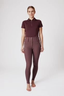 Horze Andrea High Waist Silicone Knee Patch Breeches For Woman -Equestrian Clothing Shop 36690 RMBU 3