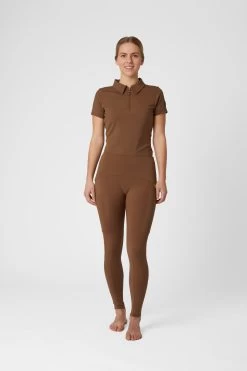 Horze Sagira Women's Silicone Full Seat Riding Tights With Gold Detail -Equestrian Clothing Shop 36701 BDBR 3