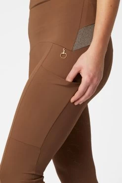 Horze Sagira Women's Silicone Full Seat Riding Tights With Gold Detail -Equestrian Clothing Shop 36701 BDBR 5