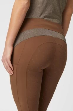 Horze Sagira Women's Silicone Full Seat Riding Tights With Gold Detail -Equestrian Clothing Shop 36701 BDBR 6