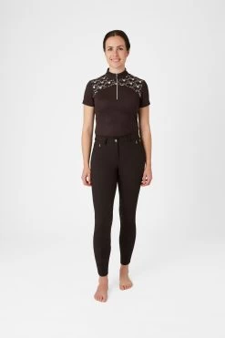 Horze Kaitlin Women's Knee Patch Breeches With Flower Detail -Equestrian Clothing Shop 36706 AFBR 3