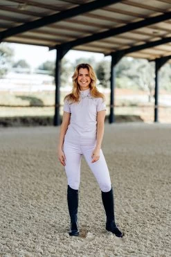 Horze Kaitlin Women's Knee Patch Breeches With Flower Detail -Equestrian Clothing Shop 36706 OHPU 7