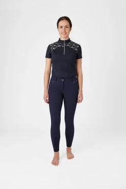 Horze Kaitlin Women's Knee Patch Breeches With Flower Detail -Equestrian Clothing Shop 36706 pdb 03
